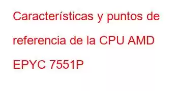 Características y puntos de referencia de la CPU AMD EPYC 7551P