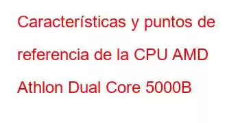 Características y puntos de referencia de la CPU AMD Athlon Dual Core 5000B