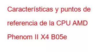 Características y puntos de referencia de la CPU AMD Phenom II X4 B05e