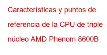 Características y puntos de referencia de la CPU de triple núcleo AMD Phenom 8600B