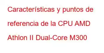 Características y puntos de referencia de la CPU AMD Athlon II Dual-Core M300