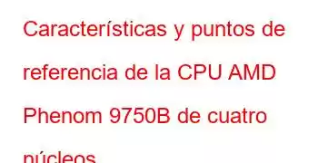 Características y puntos de referencia de la CPU AMD Phenom 9750B de cuatro núcleos