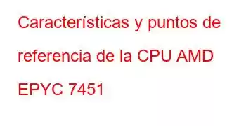 Características y puntos de referencia de la CPU AMD EPYC 7451