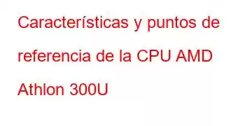 Características y puntos de referencia de la CPU AMD Athlon 300U